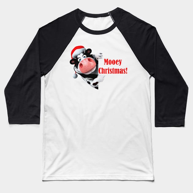 Mooey Christmas Baseball T-Shirt by Search&Destroy